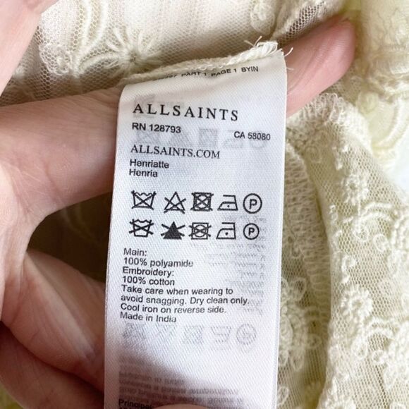 All Saints Henrietta Ruffle Dress In Vintage White - Picture 13 of 13